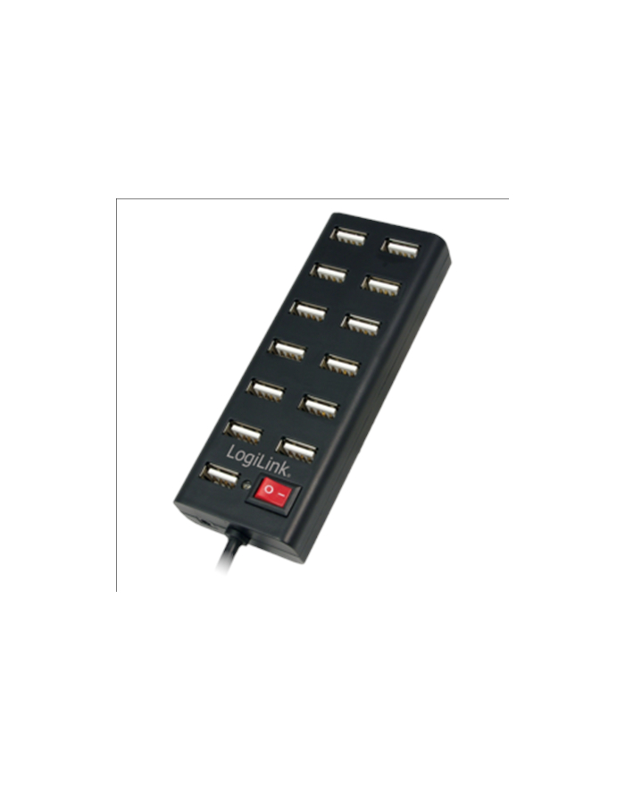 logilink Hub USB2.0 13-portów z wyłącznikiem Czarny główny