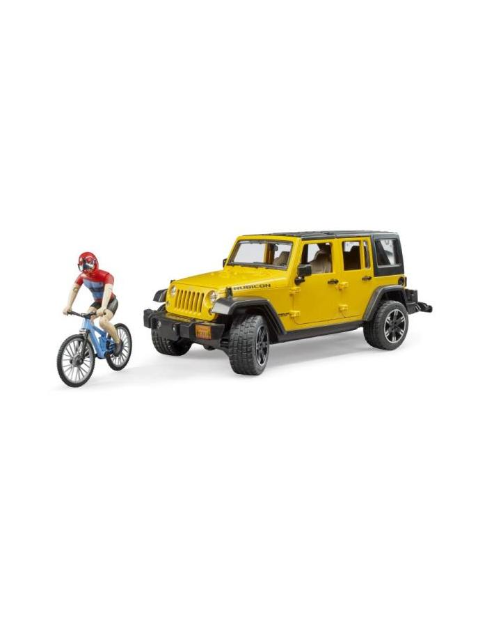 bruder Jeep Wrangler Unlimited Rubicon z rowerem górskim i figurką kolarza główny