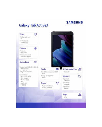 samsung Tablet galaxy Tab Active3 T575 4/64GB EE LTE Czarny