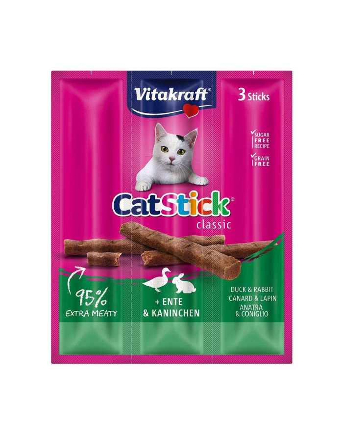 VITAKRAFT Cat Stick Mini - przysmak dla kota smak: kaczka i królik 3szt/18g główny
