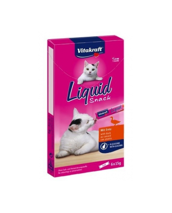 VITAKRAFT Cat Liquid Snack - przysmak dla kota w płynie: kaczka  betaglukan 6 szt