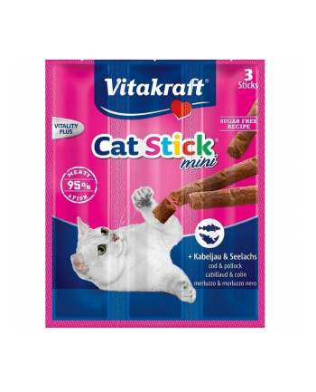 VITAKRAFT Cat Stick Mini przysmak dla kota smak dorsz czarniak 3szt 18g