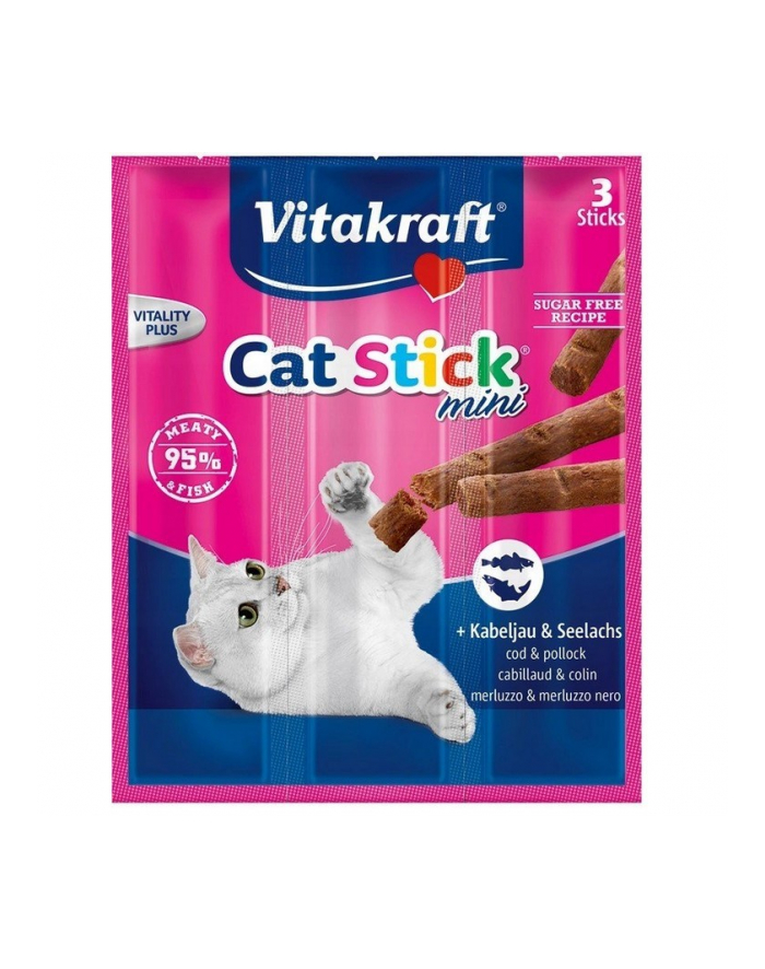 VITAKRAFT Cat Stick Mini przysmak dla kota smak dorsz czarniak 3szt 18g główny