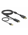 DELOCK HDMI M DisplayPort M 4K cable 2m powered by USB A M black - nr 3