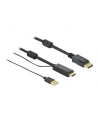 DELOCK HDMI M DisplayPort M 4K cable 2m powered by USB A M black - nr 4