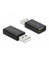 DELOCK adapter USB A /F 2.0 to USB A /M 2.0 with data blocker black - nr 2