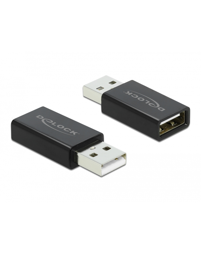 DELOCK adapter USB A /F 2.0 to USB A /M 2.0 with data blocker black główny
