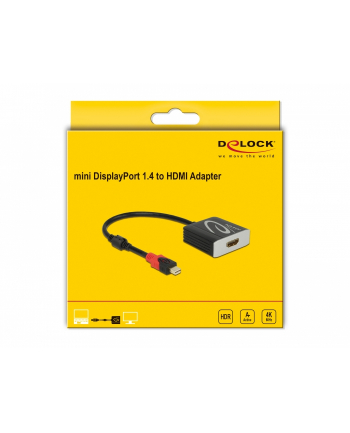 DELOCK adapter DisplayPort mini/M 1.4 to HDMI/F hdr black