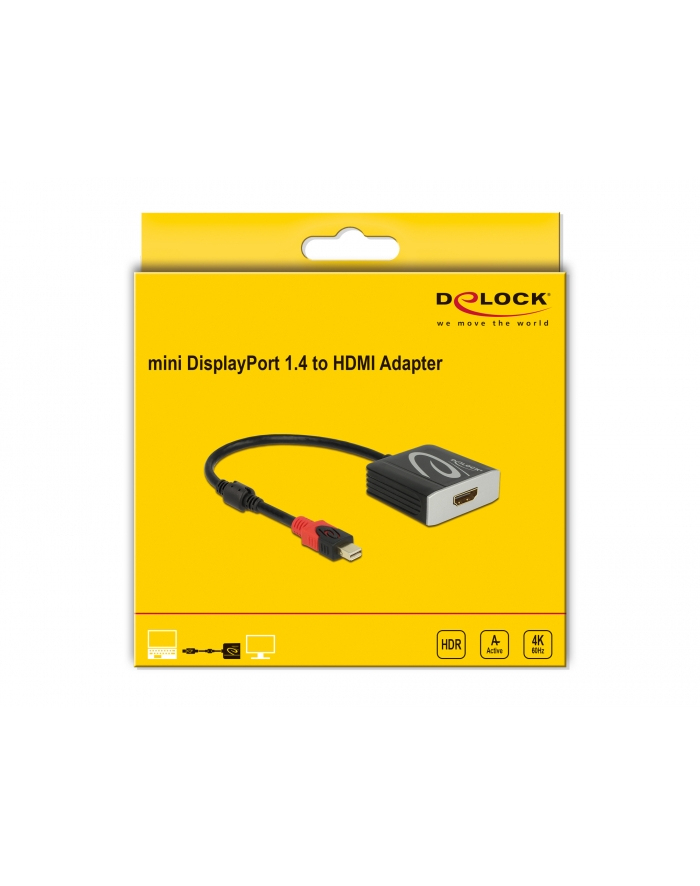 DELOCK adapter DisplayPort mini/M 1.4 to HDMI/F hdr black główny