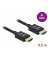 DELOCK HDMI Coaxial M/M v2.1 cable 0.5m 8K 60Hz braiding black - nr 1