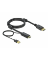 DELOCK HDMI M DisplayPort M 4K cable 1m powered by USB A M black - nr 2
