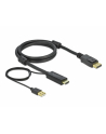 DELOCK HDMI M DisplayPort M 4K cable 1m powered by USB A M black - nr 4
