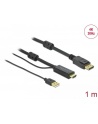 DELOCK HDMI M DisplayPort M 4K cable 1m powered by USB A M black - nr 7