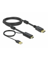 DELOCK HDMI M DisplayPort M 4K cable 2m powered by USB A M black - nr 2