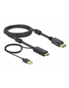 DELOCK HDMI M DisplayPort M 4K cable 2m powered by USB A M black - nr 7