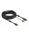 DELOCK HDMI M DisplayPort M 4K cable 10m powered by USB A M black - nr 2