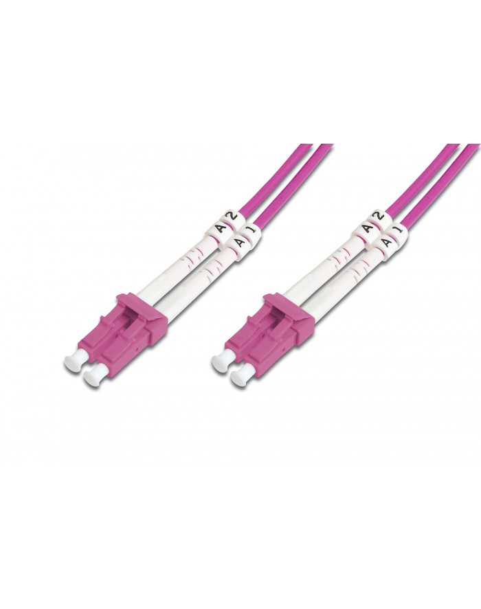 DIGITUS fiber Optic patch cord LC to LC Multimode 50/125 duplex 1m class OM4 LSOH RAL 4003 główny