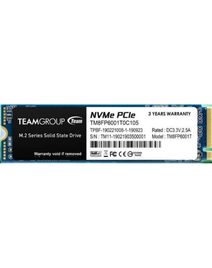 TEAM GROUP MP33 Pro 512GB PCIe Gen3 x4 NVMe M.2 SSD 2100/1700 MB/s główny