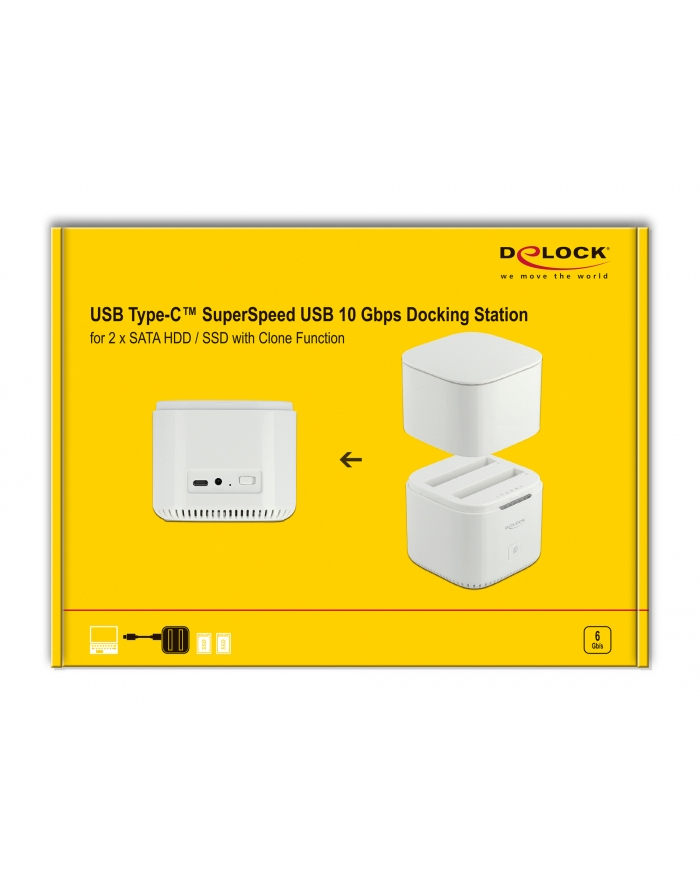 DELOCK docking station SATA HDD/SSD USB C 3.2 with cloning function główny