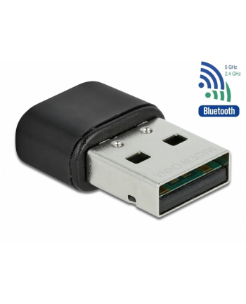 DELOCK USB WiFi adapter AC 433 mbps dual band 2.4/5GHz internal antennas with Bluetooth 4.2