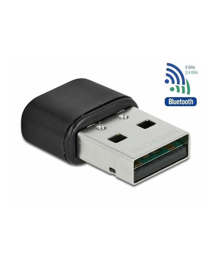 DELOCK USB WiFi adapter AC 433 mbps dual band 2.4/5GHz internal antennas with Bluetooth 4.2 główny
