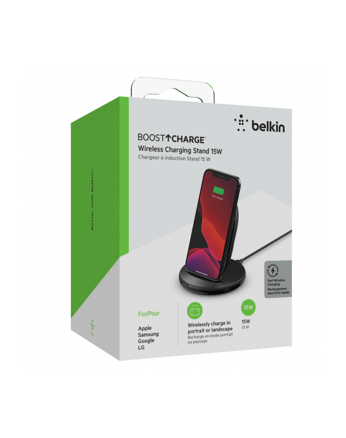 belkin Ładowarka z podstawą 15W Wireless Charging Stand Czarna główny