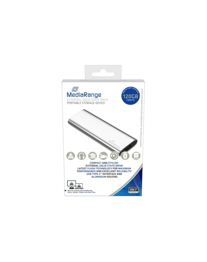 MediaRange 120 GB, external SSD (silver, USB-C 3.2 (10 Gbit / s), external) główny