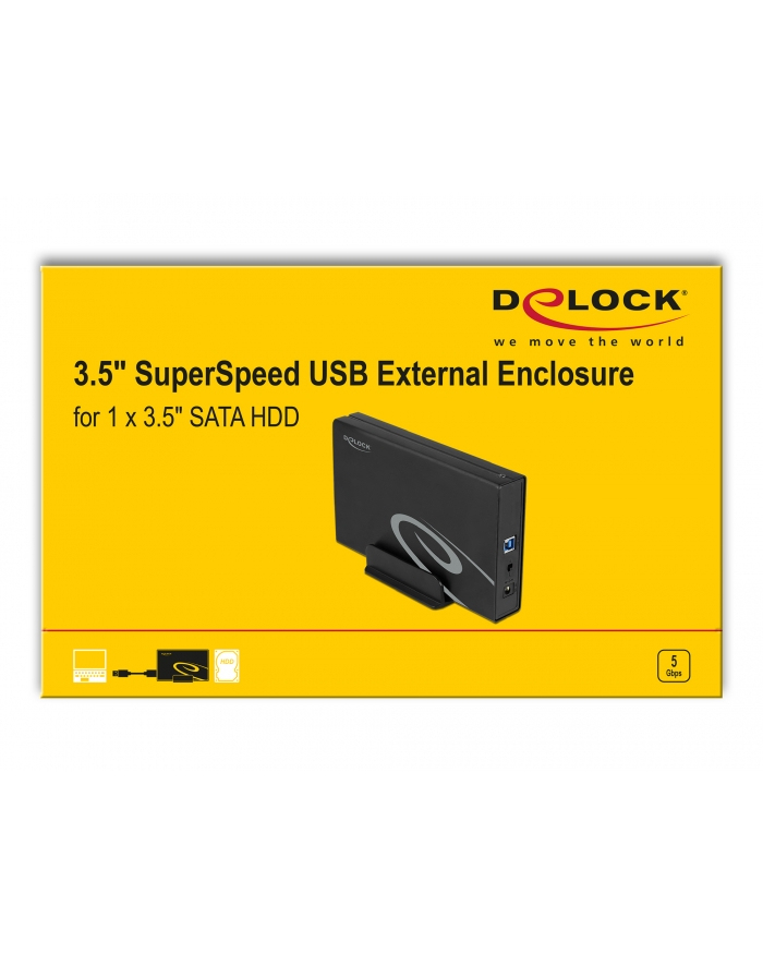 DeLOCK 42627 storage drive enclosure 3.5'' HDD enclosure Black, Drive cases główny
