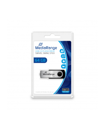 MediaRange 64 GB, USB stick (silver / black, USB-A 2.0)