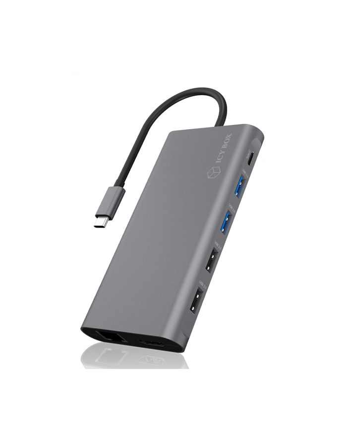 ICY BOX IB-DK4050-CPD USB 3.2 Gen 1 (3.1 Gen 1) Type-C 5000 Mbit/s Anthracite, Docking station główny