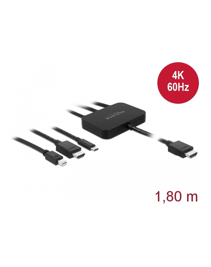 DeLOCK 4K HDMI adapter cable 1.8m - 85830 USB-C, HDMI or mini DisplayPort główny