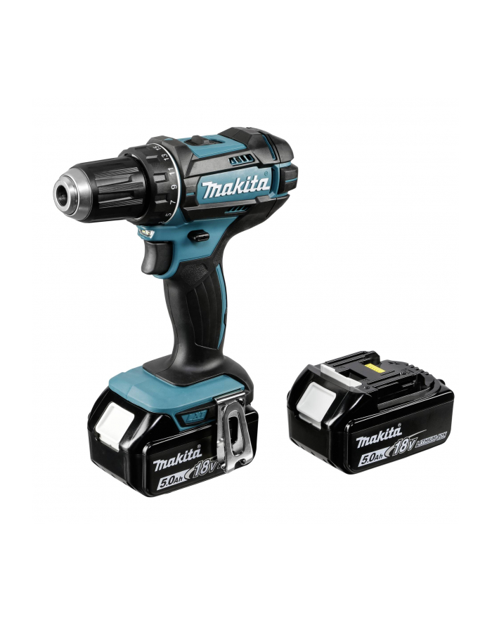 Makita Cordless drill, 18 V, 2x 5,0 Ah Li-ion, 62/36 Nm, 1,7kg, LED główny