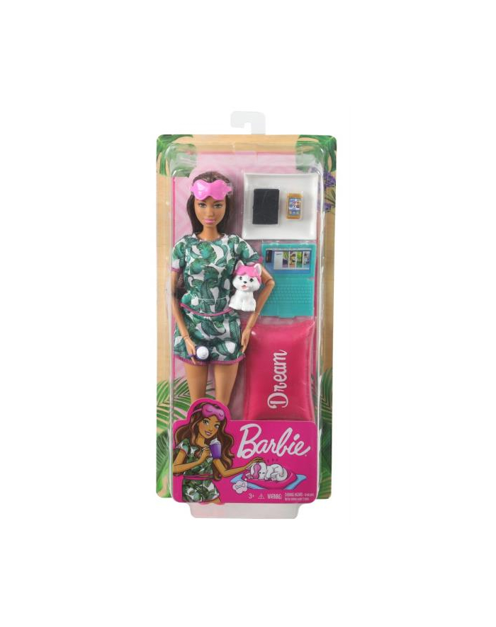 mattel Barbie Relaks na dobranoc Lalka z pieskiem Dream GJG58 GKH73 główny