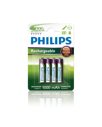 philips Akumulatory AAA 1000 mAh 4-blister