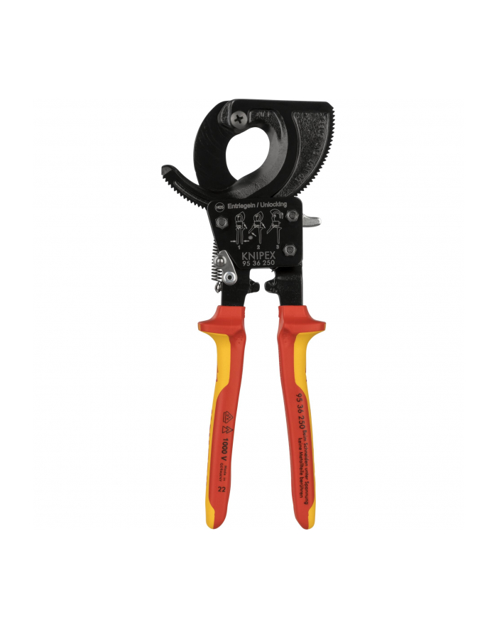 Knipex Nożyce do kabli z zapadką 250mm 1000V VDE 95 36 250 główny