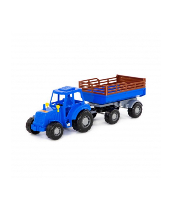 Polesie 84781 Traktor '';Majster''; niebieski z przyczepą Nr2 w siatce