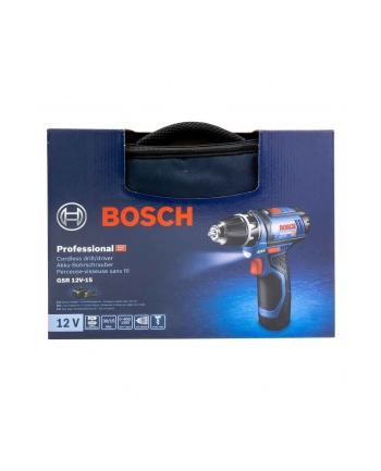 Bosch Wiertarko-Wkrętarka Akumulatorowa Gsr 12V-15 Professional 2X Li-Ion 2.0Ah 060186810F