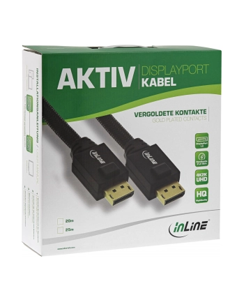 InLine DisplayPort Kabel aktywny czarny pozłacane kontakty 20m 4K (17120A)