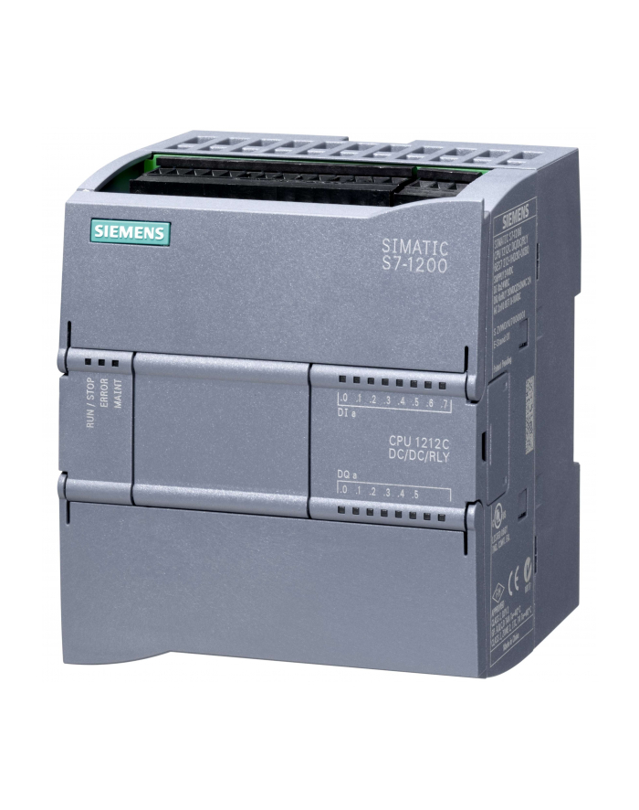 Siemens Moduł podstawowy PLC 8we 6wy+2we analogowe 24V DC 75kB SIMATIC S7-1200 CPU 1212C 6ES7212-1HE40-0XB0 główny