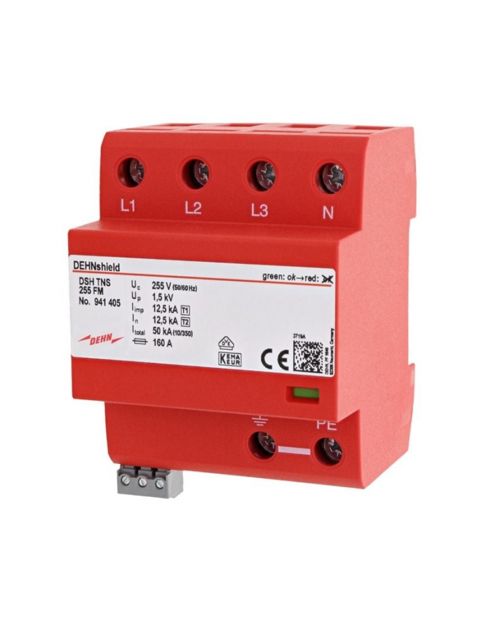 Dehn Ogranicznik Przepięć B+C 4P 12,5Ka/50Ka 1,5Kv Dehnshield Tns 255 Fm 941405 główny