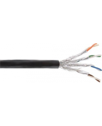 InLine Kabel instalacyjny S/FTP PiMF Cat.7a AWG 23 Copper 1200 Mhz PE czarny 300m (70300P)