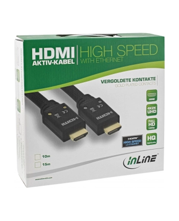 INLINE KABEL   AKTYWNY KABEL HIGH SPEED HDMI Z ETHERNETEM, 4K2K, M / M, CZARNY, ZŁOTE STYKI,25M 17525A