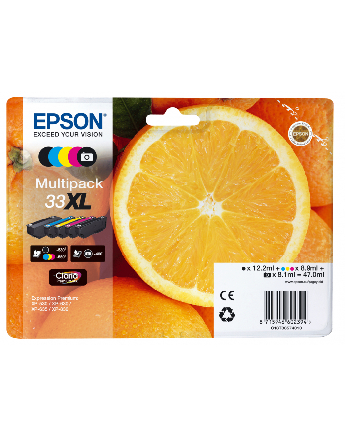 Epson Multipack Claria Premium CMYKPB T33XL T3357 (C13T33574010) główny