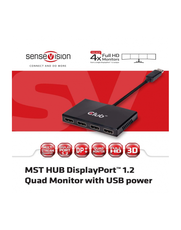 Club 3D Splitter 1x DisplayPort - 4x DisplayPort (CSV-6400) główny