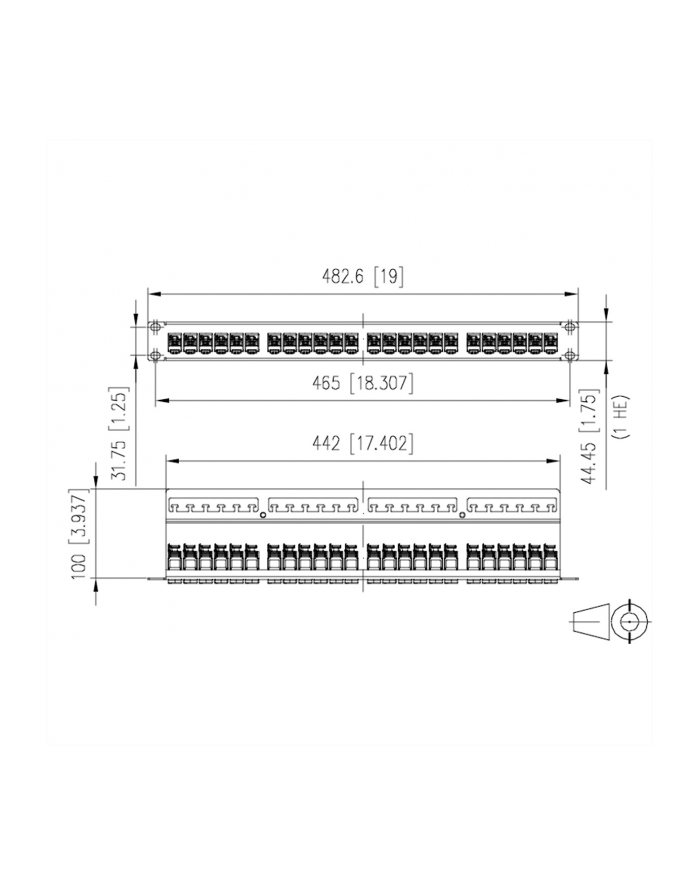 Metz Patch Panel CAT6a 24x RJ-45 1U STP (130921E) główny