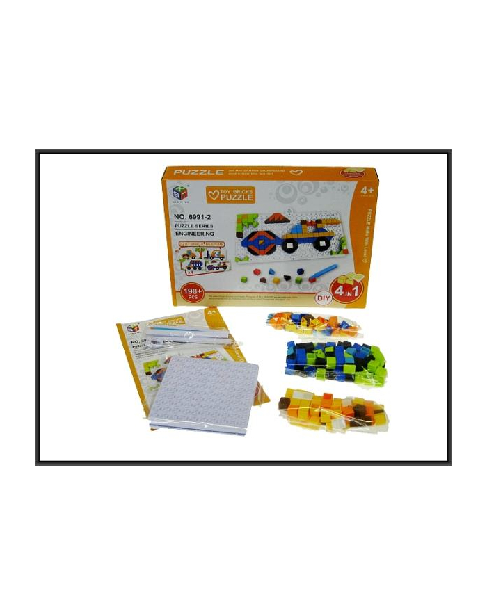 hipo Układanka puzzle Pojazdy 4w1 198 części 6991-2 główny