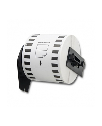 QOLTEC Tape for BROTHER DK-22205 62mm x 30.48m White / Black overprint Roller with handle