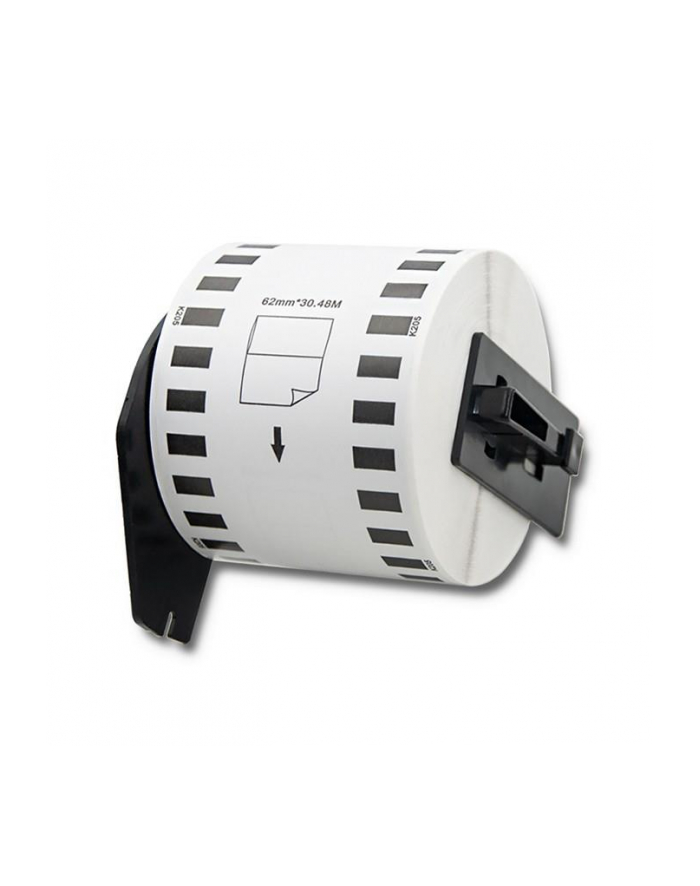 QOLTEC Tape for BROTHER DK-22205 62mm x 30.48m White / Black overprint Roller with handle główny