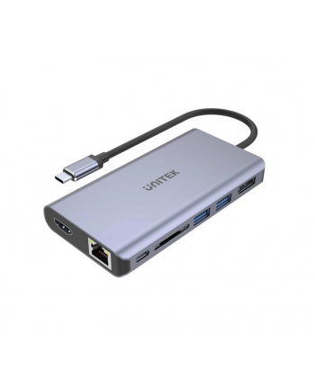 UNITEK D1056A Hub USB-C 2x USB 3.1 HDMI DP RJ45 SD Reader nr 1