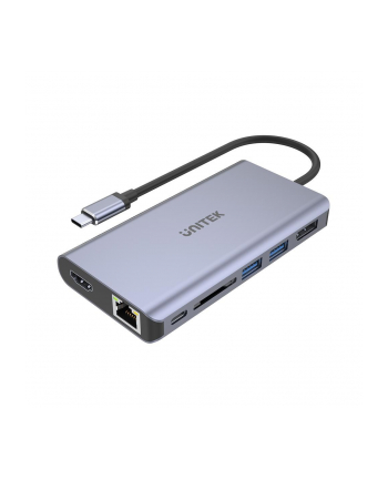 UNITEK D1056A Hub USB-C 2x USB 3.1 HDMI DP RJ45 SD Reader